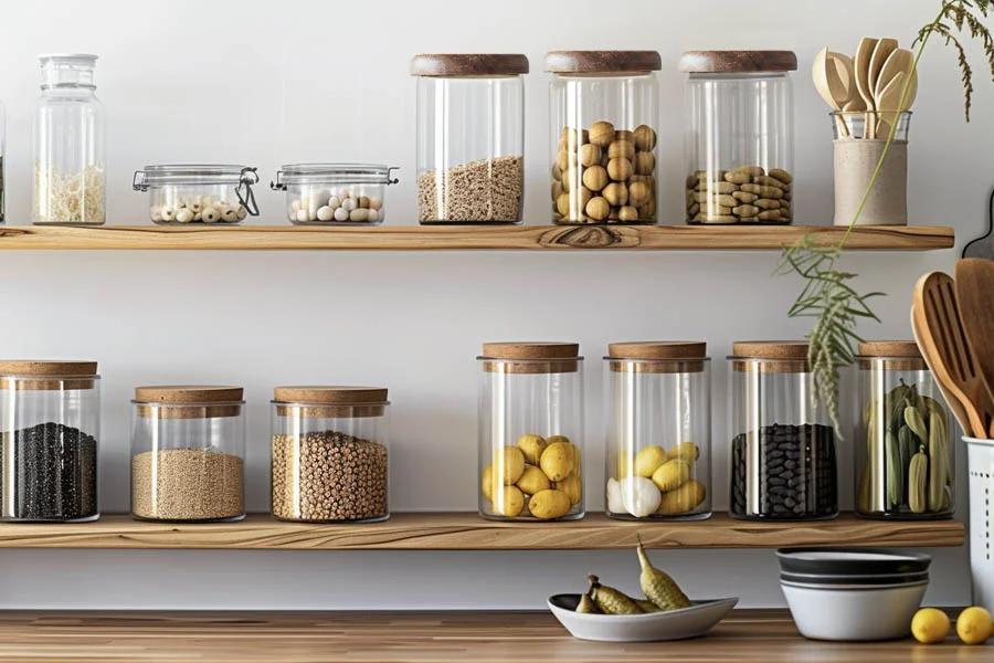 Glass food containers with lids